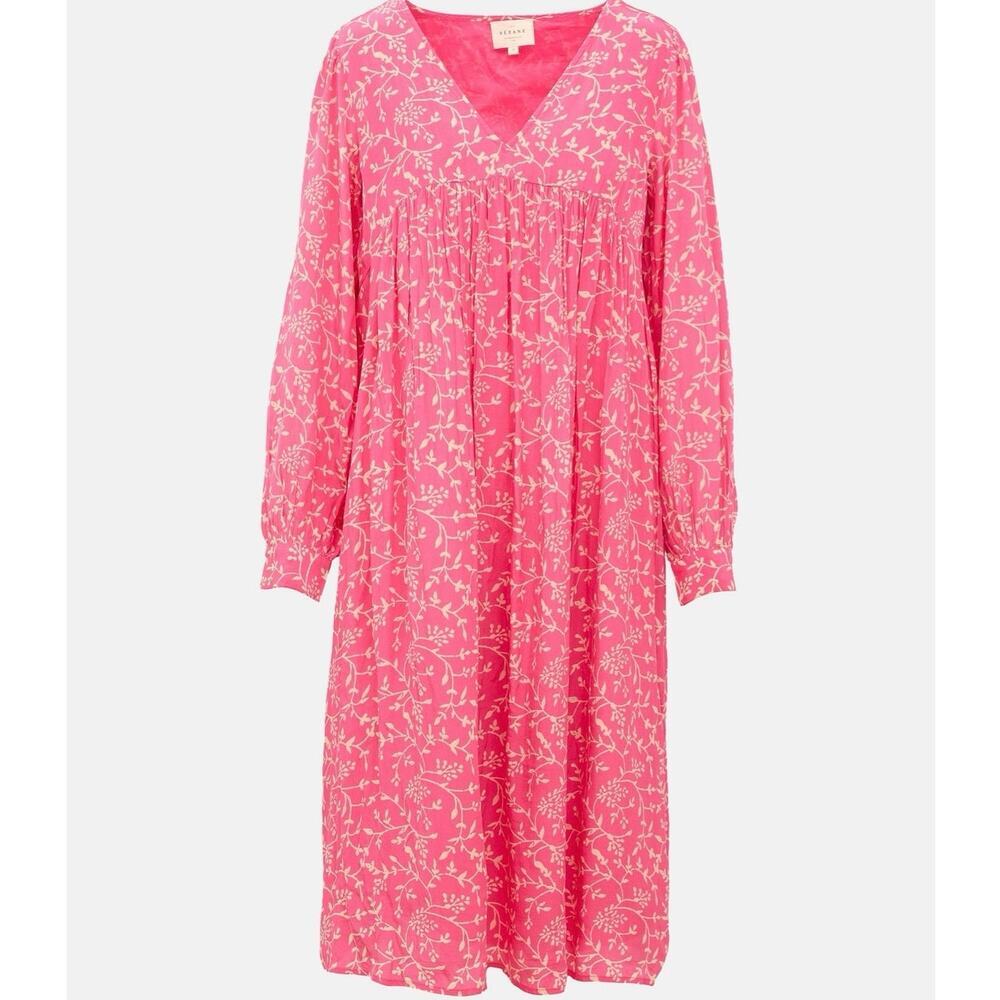 Sézane Fuchsia Nilla V-Neck Tent Dress Sz 40 US 8